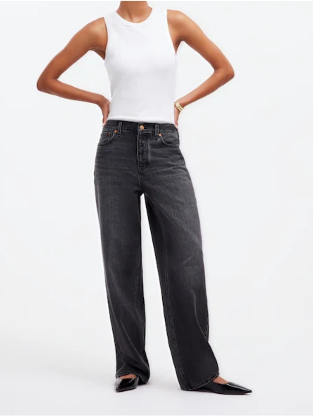 NWOT Madewell Low Slung Baggy Jeans In Kingswood Wash